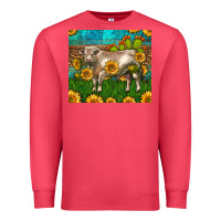 Cardinal Western Charolais Bull With Sunflowers Premium Sweatshirt - LillyAllenDesigns