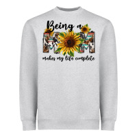Heather Grey Being a mom makes my life complete Mother's Day Heavyweight Sweatshirt - FaDigitalArtStudio
