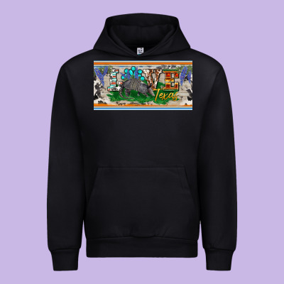 Love Texas Armadillo License Plate Urban Hoodie Designed By Barkaloodesign