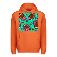 Carrot american football roses and hearts seamless pattern Premium Hoodie - BundleAndBundleShop