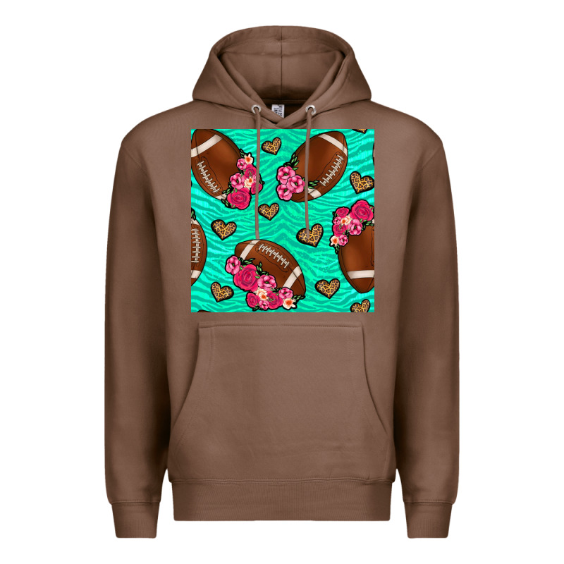 American Football Roses And Hearts Seamless Pattern Premium Hoodie by BundleAndBundleShop | Teevron