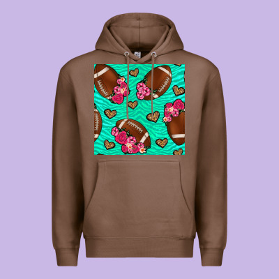 American Football Roses And Hearts Seamless Pattern Premium Hoodie Designed By Bundleandbundleshop