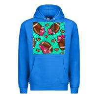 True Royal american football roses and hearts seamless pattern Premium Hoodie - BundleAndBundleShop
