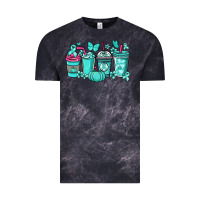 Cloud Black Ovarian Cancer coffee cups teal ribbon Vintage Tee - NancyCooperArtShop