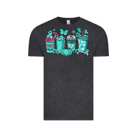 Vintage Black Ovarian Cancer coffee cups teal ribbon Vintage Tee - NancyCooperArtShop