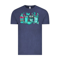Vintage Denim Ovarian Cancer coffee cups teal ribbon Vintage Tee - NancyCooperArtShop