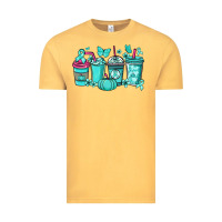 Vintage Mustard Ovarian Cancer coffee cups teal ribbon Vintage Tee - NancyCooperArtShop