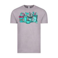 Vintage Zinc Ovarian Cancer coffee cups teal ribbon Vintage Tee - NancyCooperArtShop