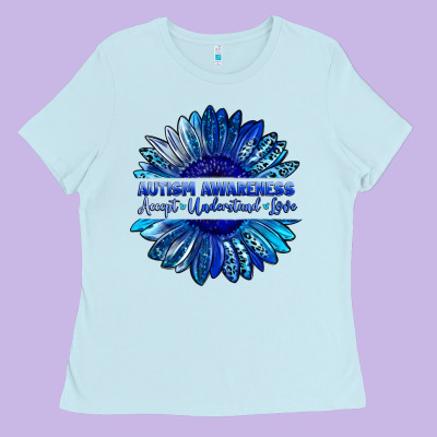 Autism Awareness Accept Understand Love Blue Ladies Tee Designed By Lillyallendesigns