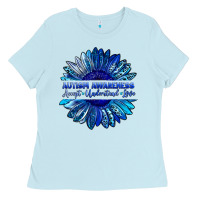 Baby Blue autism awareness accept understand love blue Ladies Tee - LillyAllenDesigns