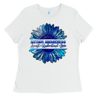 White autism awareness accept understand love blue Ladies Tee - LillyAllenDesigns