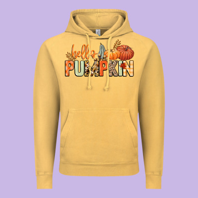 Hello Pumpkin Vintage Hoodie Designed By Nancycooperartshop