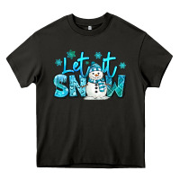 Asphalt let it snow winter snowman Heavy Core Tee - MaliasSmallBusiness