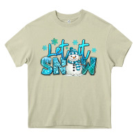 Mossy let it snow winter snowman Heavy Core Tee - MaliasSmallBusiness