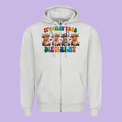 Its Okay To Be Different Zipper Hoodie Designed By Cowhidedigitalart