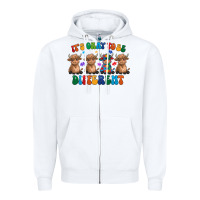 White Its Okay To Be Different Zipper Hoodie - CowhideDigitalArt