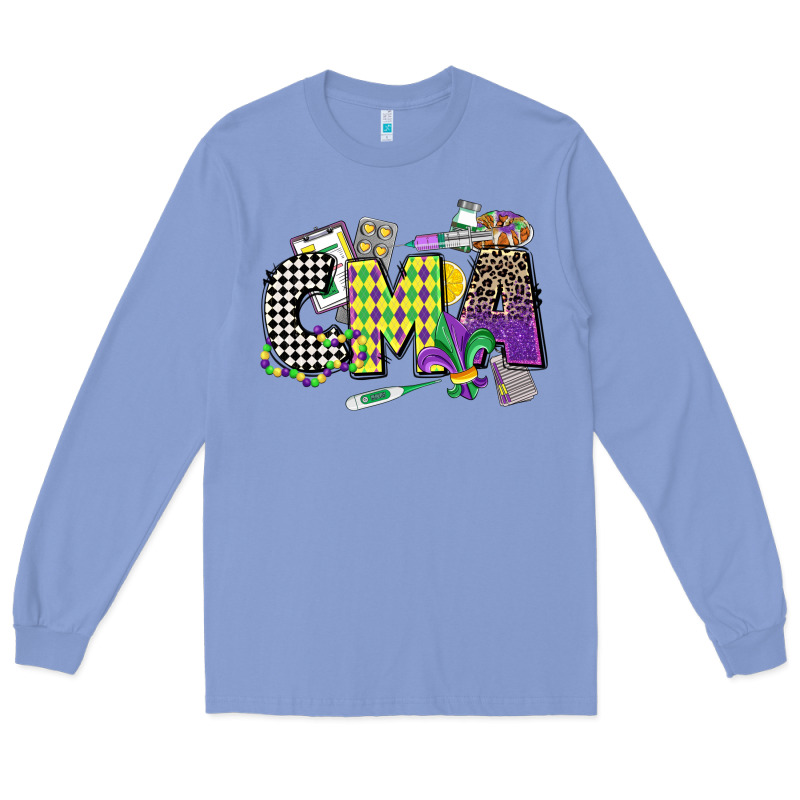 Cma Mardi Gras Certified Medical Assistant Long Sleeve Tee by CowGirlArtShop | Teevron