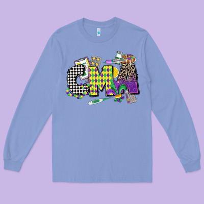 Cma Mardi Gras Certified Medical Assistant Long Sleeve Tee Designed By Cowgirlartshop