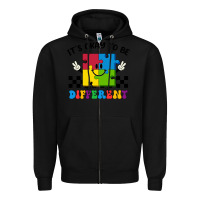 Black It's Okay To Be Different Zipper Hoodie - CowhideDigitalArt