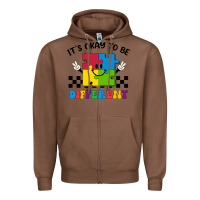 Chestnut It's Okay To Be Different Zipper Hoodie - CowhideDigitalArt