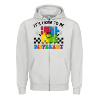 Dove Grey It's Okay To Be Different Zipper Hoodie - CowhideDigitalArt