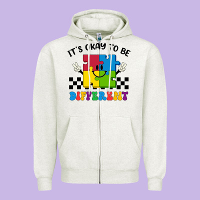 It's Okay To Be Different Zipper Hoodie Designed By Cowhidedigitalart