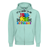 Seafoam It's Okay To Be Different Zipper Hoodie - CowhideDigitalArt
