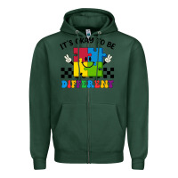 Sports Green It's Okay To Be Different Zipper Hoodie - CowhideDigitalArt