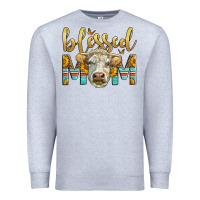 Heather Grey Western Blessed Mom Charolais Bull Premium Sweatshirt - LillyAllenDesigns