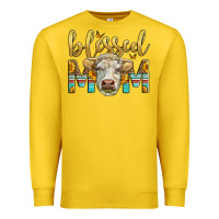 Lemon Western Blessed Mom Charolais Bull Premium Sweatshirt - LillyAllenDesigns