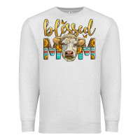 Oatmeal Heather Western Blessed Mom Charolais Bull Premium Sweatshirt - LillyAllenDesigns