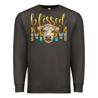 Smoke Western Blessed Mom Charolais Bull Premium Sweatshirt - LillyAllenDesigns