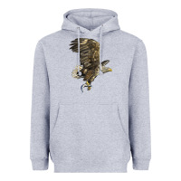 Heather Grey American White Sea Eagle Heavyweight Hoodie - LillyAllenDesigns