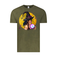 Vintage Olive Black Witch Vintage Tee - texasbilliewilder