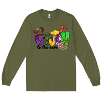 Army Green cajun to the core mardi gras Long Sleeve Tee - CowGirlArtShop