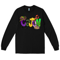 Black cajun to the core mardi gras Long Sleeve Tee - CowGirlArtShop
