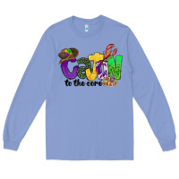 Colony Blue cajun to the core mardi gras Long Sleeve Tee - CowGirlArtShop