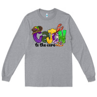 Heather Grey cajun to the core mardi gras Long Sleeve Tee - CowGirlArtShop