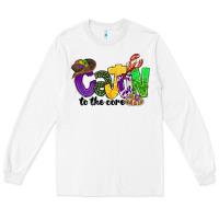 White cajun to the core mardi gras Long Sleeve Tee - CowGirlArtShop