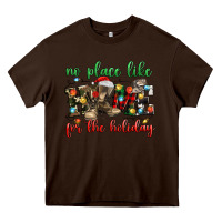 Chocolate Brown no place like for the holiday Heavy Core Tee - MaliasSmallBusiness