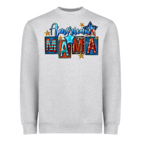Heather Grey American mama 4th of july Heavyweight Sweatshirt - FaDigitalArtStudio