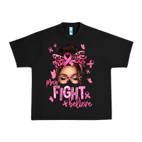 Black pray fight believe breast cancer afro messy bun Urban Heavy Tee - texasbilliewilder