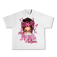 Lunar Rock pray fight believe breast cancer afro messy bun Urban Heavy Tee - texasbilliewilder