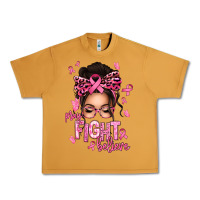 Peanut Butter pray fight believe breast cancer afro messy bun Urban Heavy Tee - texasbilliewilder