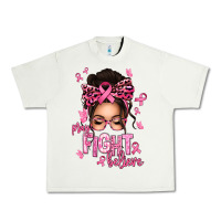 Pistachio pray fight believe breast cancer afro messy bun Urban Heavy Tee - texasbilliewilder