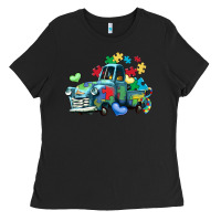Black autism truck Ladies Tee - LillyAllenDesigns
