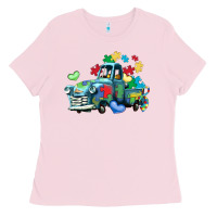 Bubblegum Pink autism truck Ladies Tee - LillyAllenDesigns