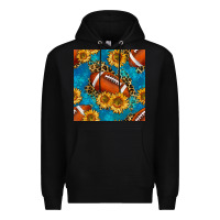 Black american football with leopard Premium Hoodie - BundleAndBundleShop
