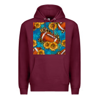 Burgundy american football with leopard Premium Hoodie - BundleAndBundleShop