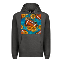 Charcoal Heather american football with leopard Premium Hoodie - BundleAndBundleShop